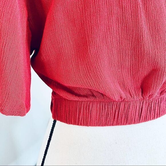 E2 Short Sleeve Crop Top Twist Knot Burnt Orange - Picture 5 of 8